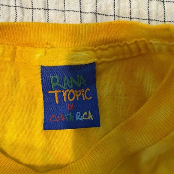 Costa Rica Rana Tropic Yellow Short Sleeve T-Shirt Medium Men's - Picture 6 of 7